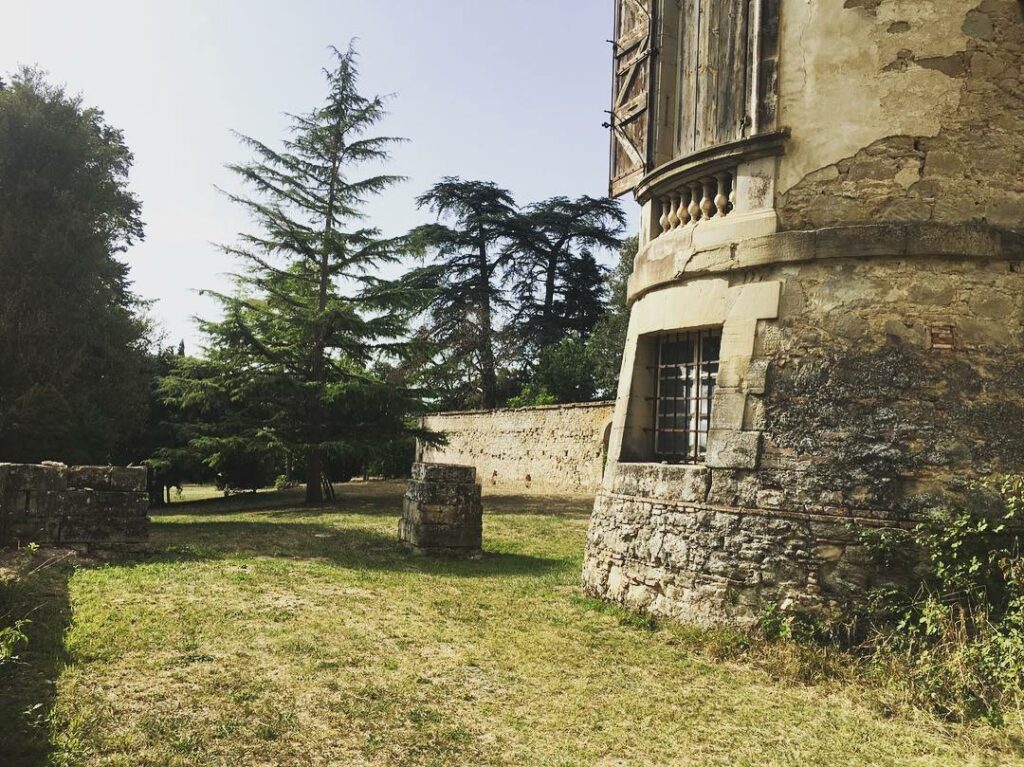 Château de Scopont - pieds de la tour et puit